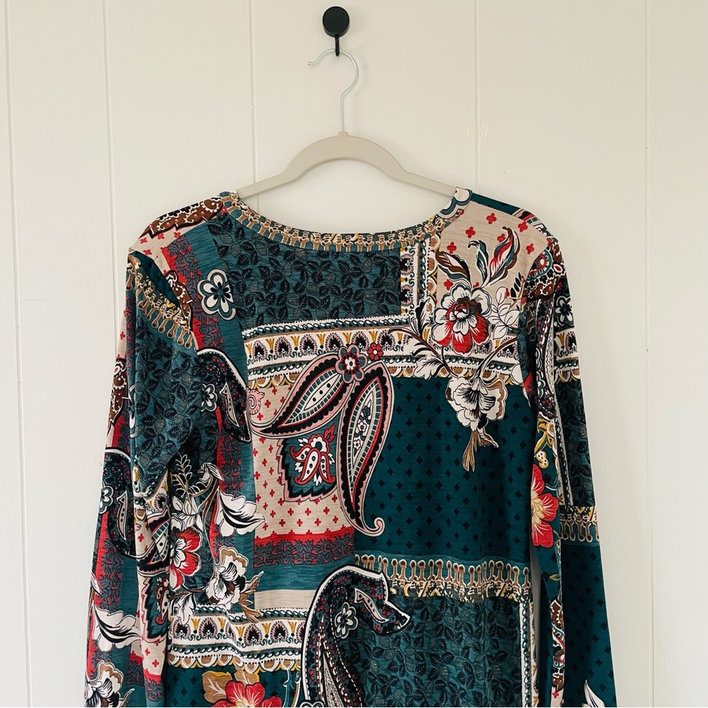 Heimish Usa Multicolor Patchwork Long Sleeve Dress - image 7